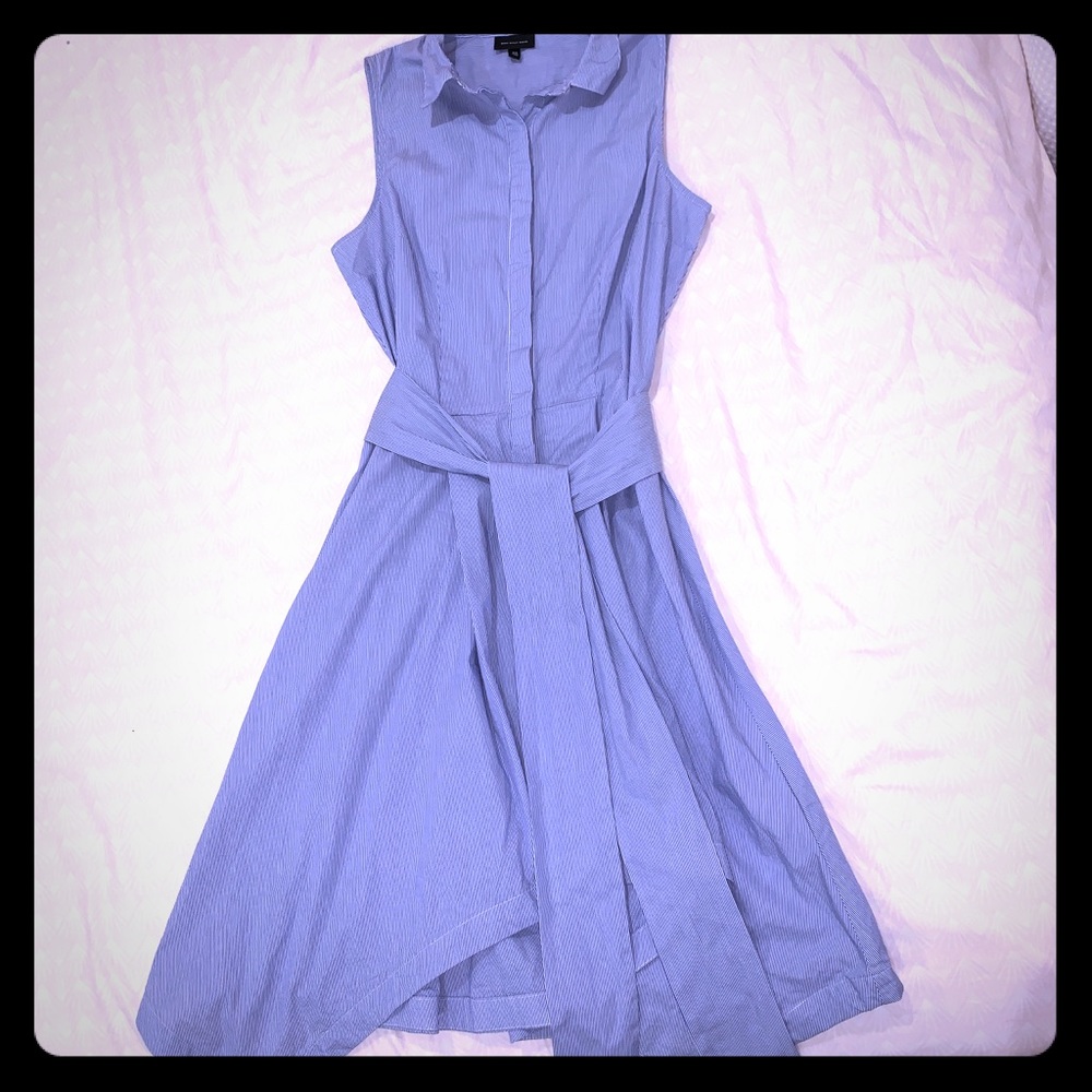 Blue Stripes Asymmetrical Dress